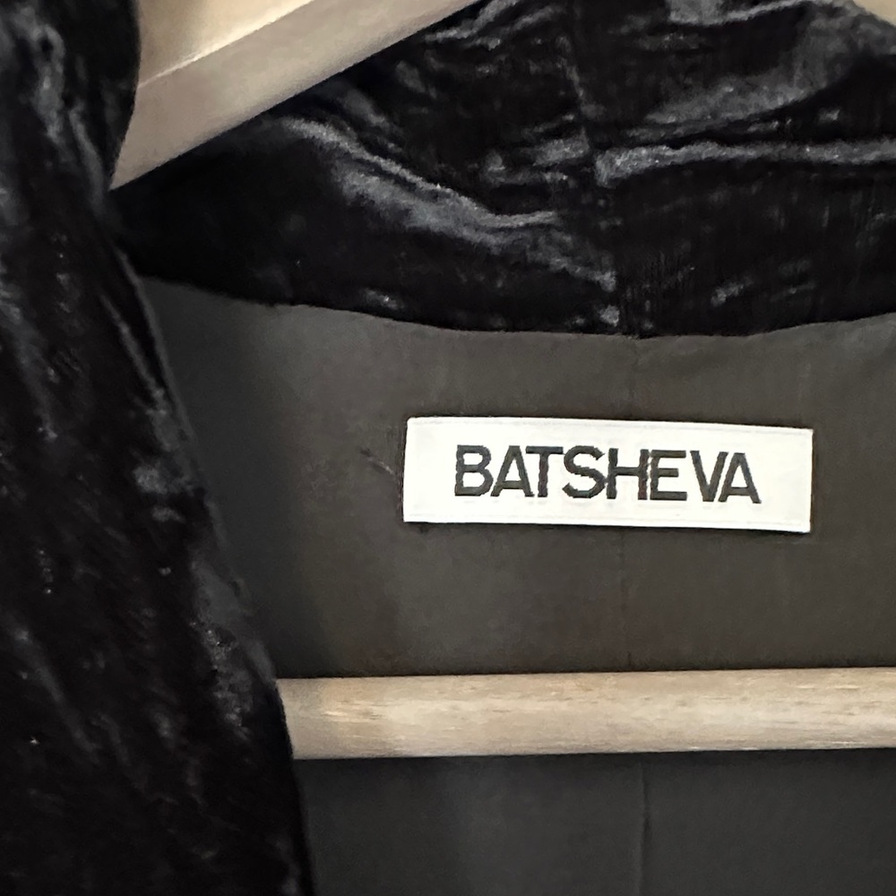 Batsheva Jerri Jacket in Black Crushed Velvet - Picture 3 of 7